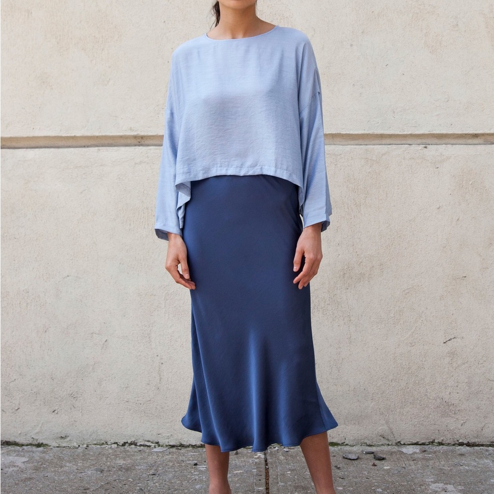 Mimu Maxi Slip Skirt - Blue Sapphire